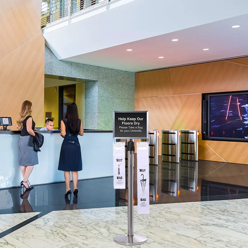 Umbrella Bag Stand And Sign In Lobby